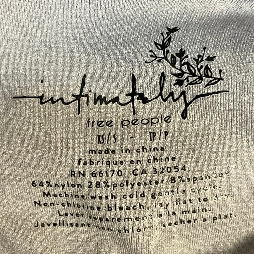 Free People Intimately Clean Lines Scoop Neck Sleeveless Tank Bodysuit Top Sz XS